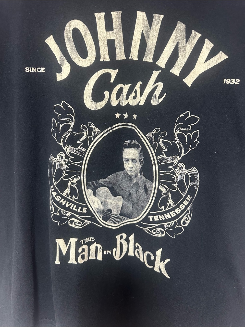 Johnny Cash Black Short-Sleeve Graphic Tee - The Man in Black